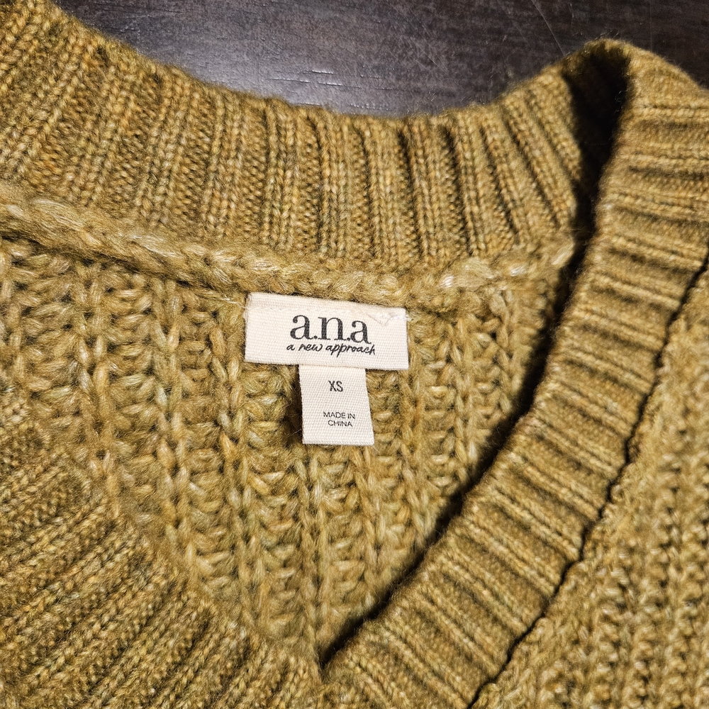 a.n.a Women's V-Neck Sweater in Mustard - Picture 6 of 7